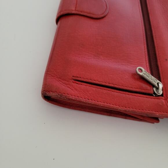 Bree Large Wallet Clutch Geniue Leather Red Card Bill Pen Key Holder Strap - Picture 9 of 13